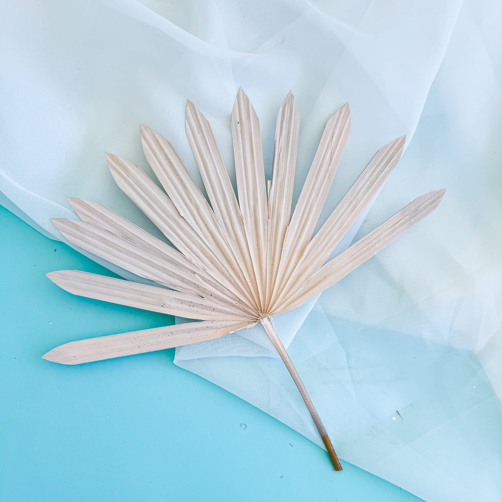 pale pink dried sun palm cake topper